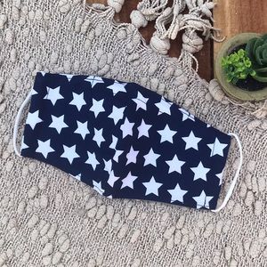100% Homemade Face Mask| Blue with White Stars